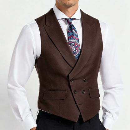 Men's Formal Vest Double Breasted Waistcoat for Weddings Banquets and Business