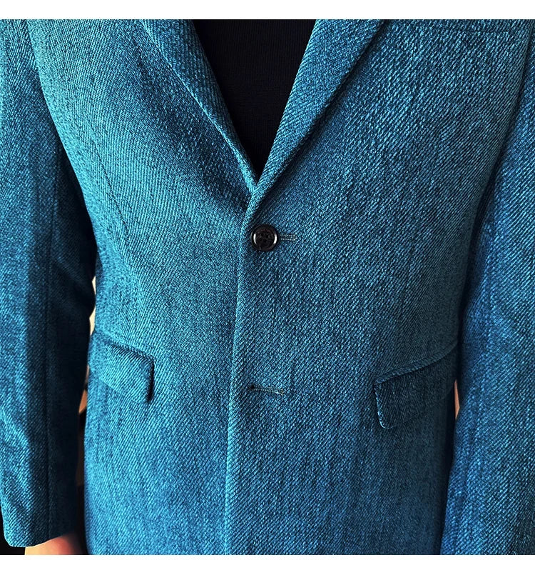New Chinese Style Stand Collar Fashion Casual Suit Jacket Autumn Winter New Slim Fit Business Formal Social Prom Party Tuxedos