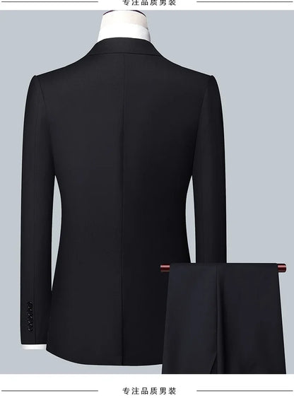 Men's Formal Business Suit – Blazer, Vest & Trousers 2 or 3 Piece Set