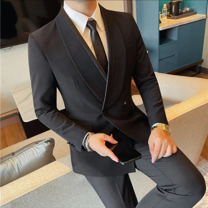 High Quality Men's Wedding Groom Suit Jacket Business Formal Dress Suit Jackets Casual Slim Fit Office Social Banquet Blazers