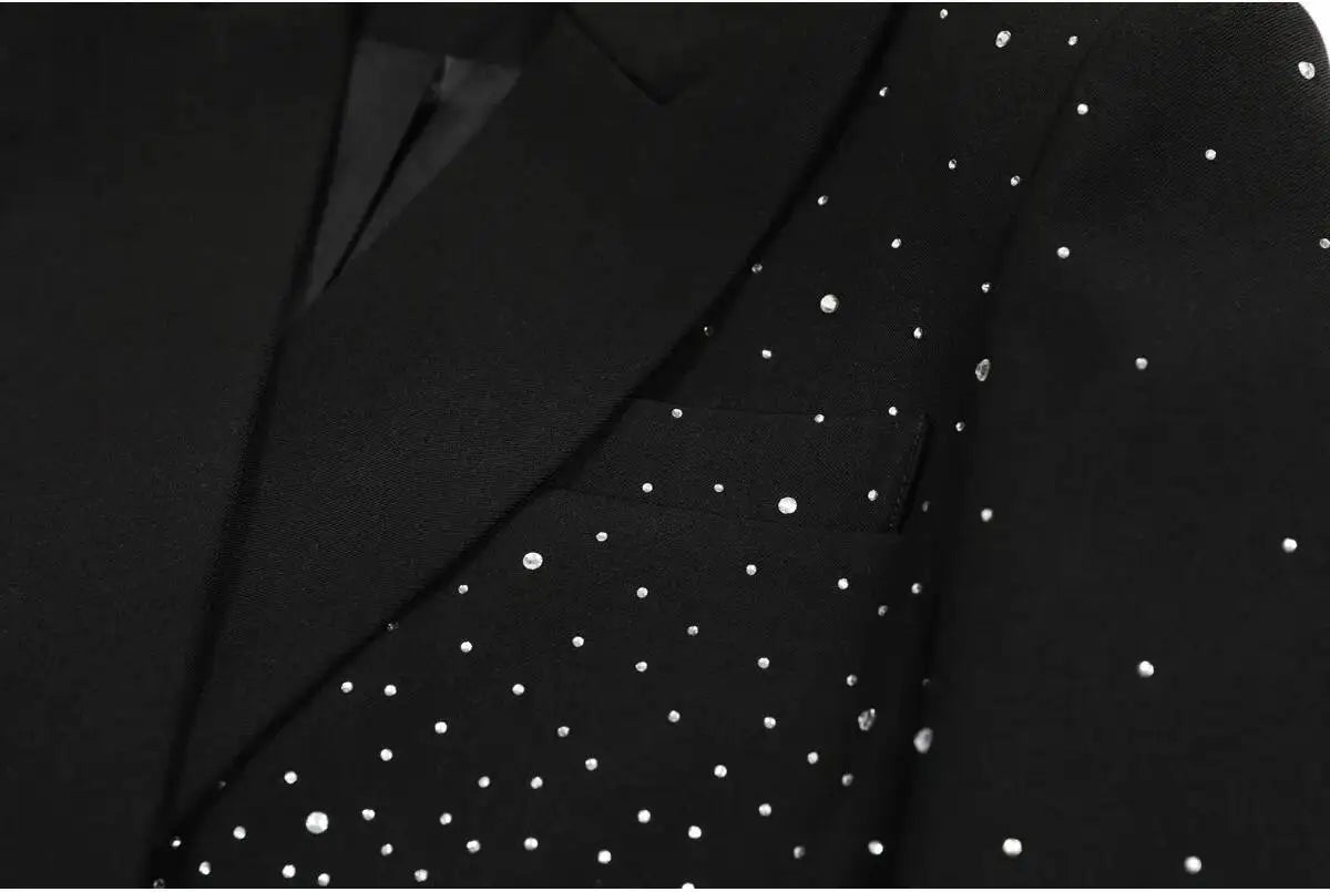 Spring Autumn New Women Niche Design Streetwear Stylish Blazer Fashion Decorated Diamonds Versatile Slimming Jackets HK9494