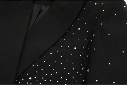 Spring Autumn New Women Niche Design Streetwear Stylish Blazer Fashion Decorated Diamonds Versatile Slimming Jackets HK9494