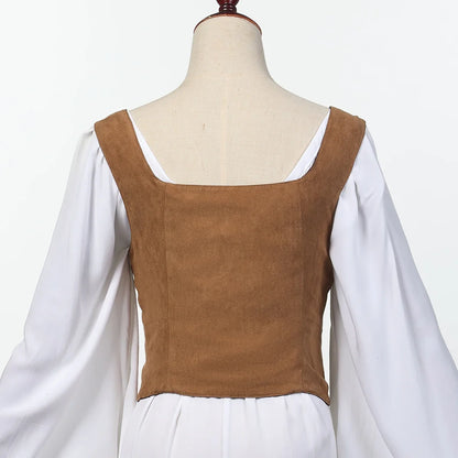 Pirate Corset Vest Steampunk Waistcoat Women Halloween Medieval Cosplay Tops