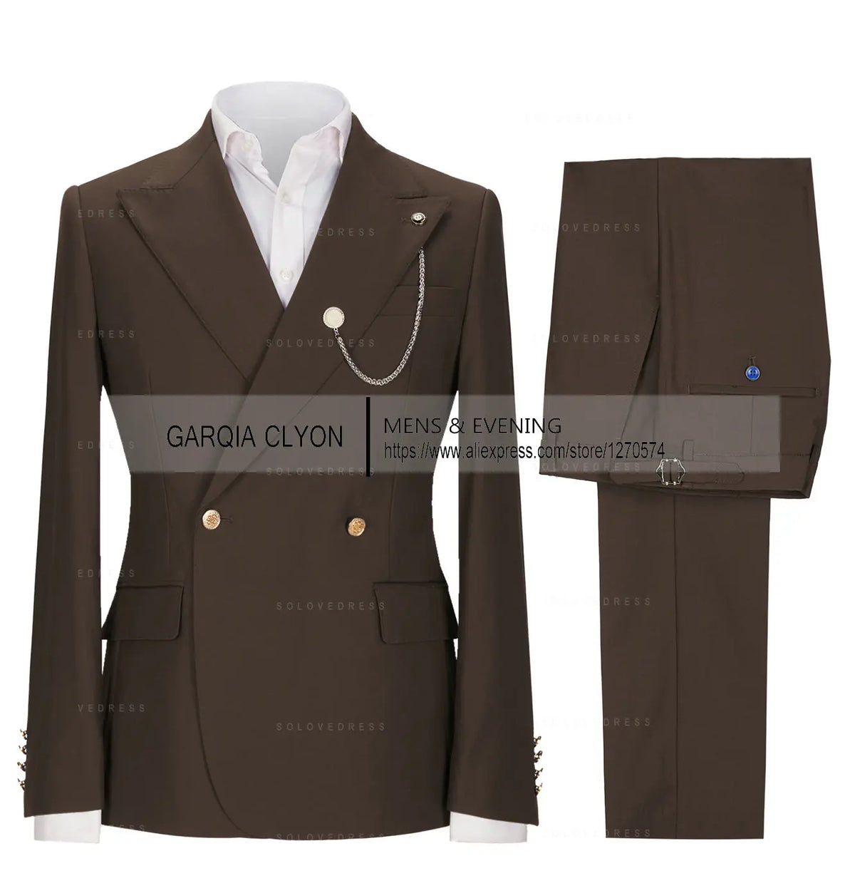 Lapel Men's Suits Slim Fit 2 Pieces  Tuxedo Casual Business Single Breasted One Button  Groomsmen For Wedding（Blazer+Pants)