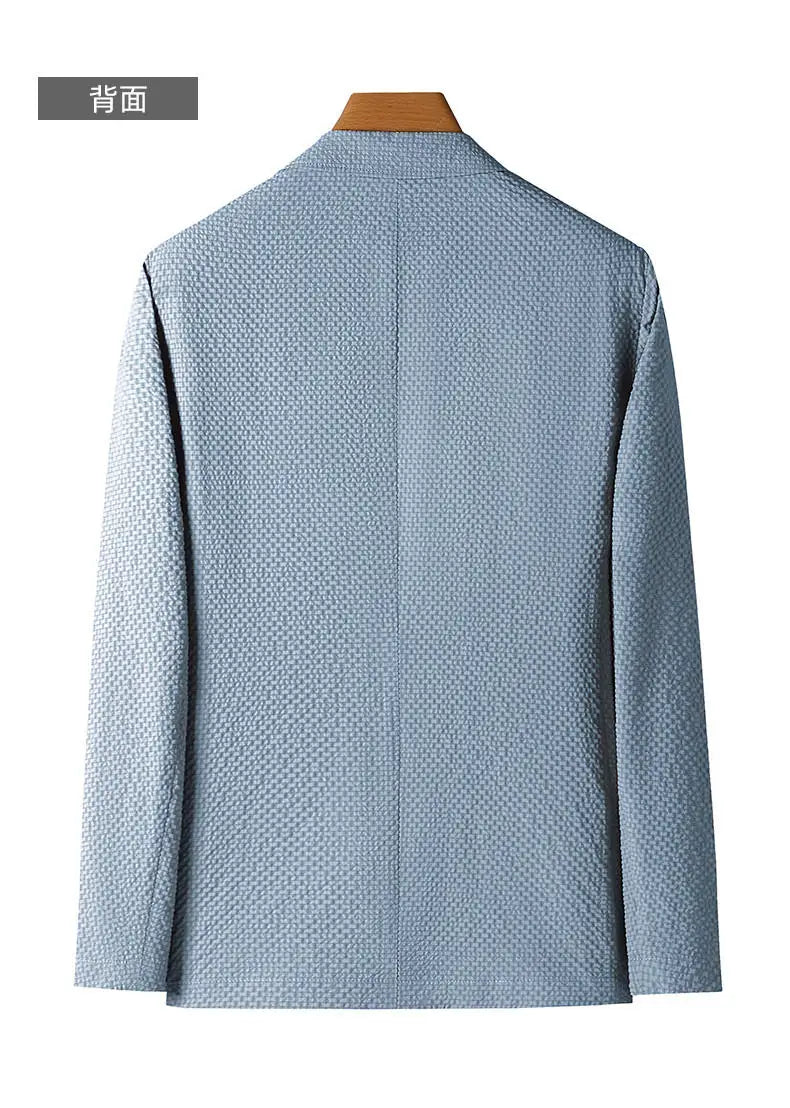 2026 Sun Protection Lightweight Blazer - Fashionable Business Outdoor Travel Wedding Casual Korean Men's Bubble Weave Blazer