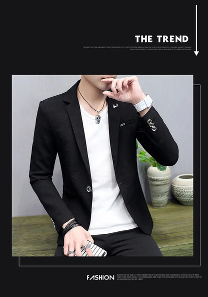 Blazer: Outdoor Fashion, Business-style, Gentleman's Wedding Host, Campus Casual, Relaxed, Korean-style, Youthful Men's Blazer
