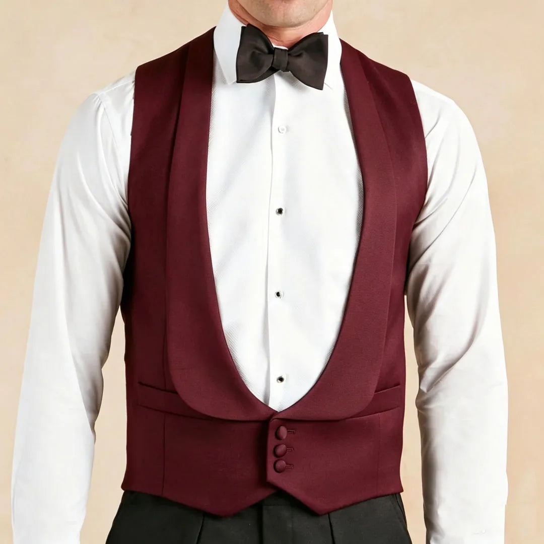 Men's Formal Vest Single Breasted Lapel Waistcoat for Weddings & Business