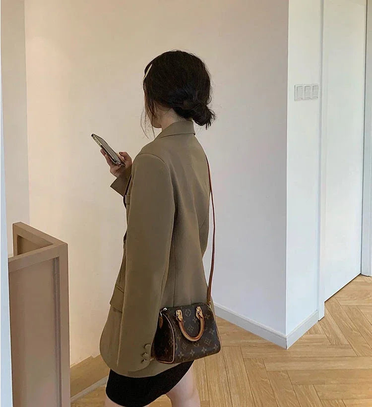 Women's Slim Fit Long Sleeve Blazer Elegant Office Blazer Casual Korean Fashion Street Trend Spring Autumn New