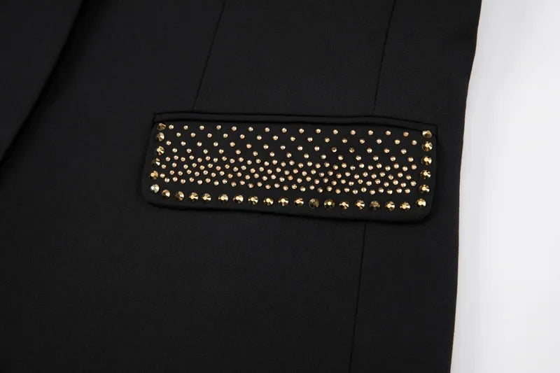 Rhinestone Lapel 3 Piece Suit Set (vest+Blazer+Trousers) Business Formal Casual Suits Wedding Groom Party Stage Men's Suit M-5XL