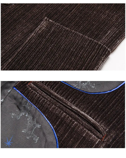 2026 Spring Autumn Corduroy Suit Jackets for Men Business Casual Blazers KoreanSlim Fit Social Office Wedding Suits Coats 4XL