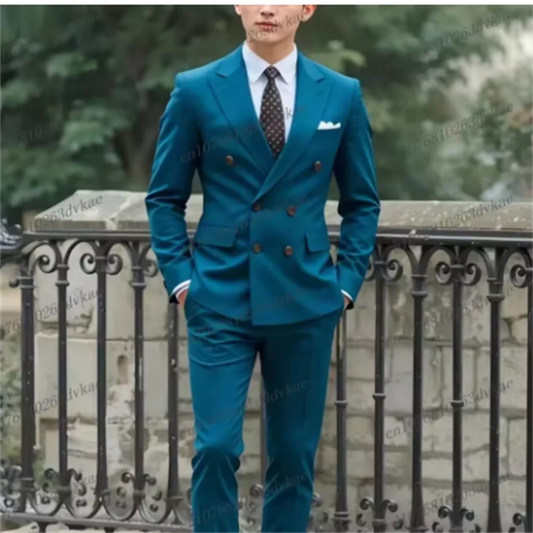 Fashion New Purple Business Men Suit Groom Groomsman Wedding Party Prom Formal Occasion Tuxedos Male 2 Piece Set Blazer Pants