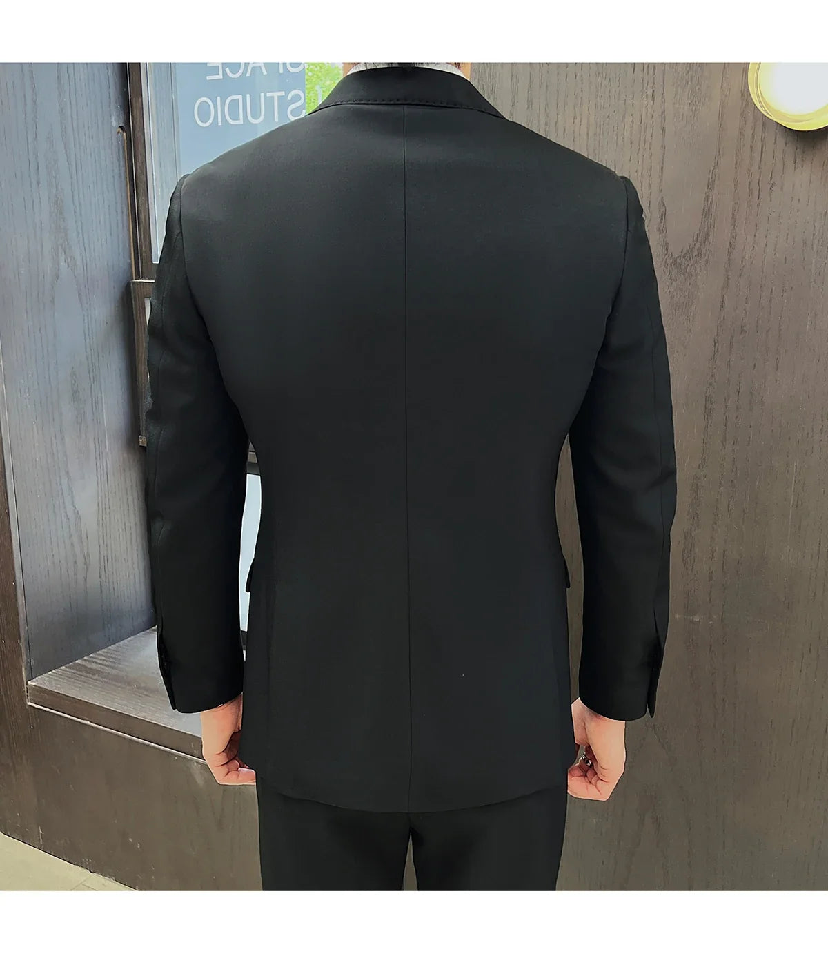 ( Jacket+Vest+Pants ) ltalian Style Luxury High-end Fashion Solid Color Mens Business Slim Suit 3Piece Set Groom Wedding Tuxedo