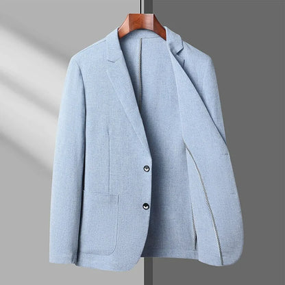 KIDWHXR Coat Man Thin Single-breasted Pocket Business Casual Men Blazer Sun Protection Breathable Versatile Male Suit Outerwear