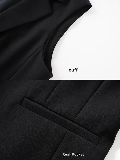 Fashionable Spring and Autumn Sleeveless Suit Vest for Women's Workplace Elegant Versatile Slim Suit Collar Vest Top Jacket