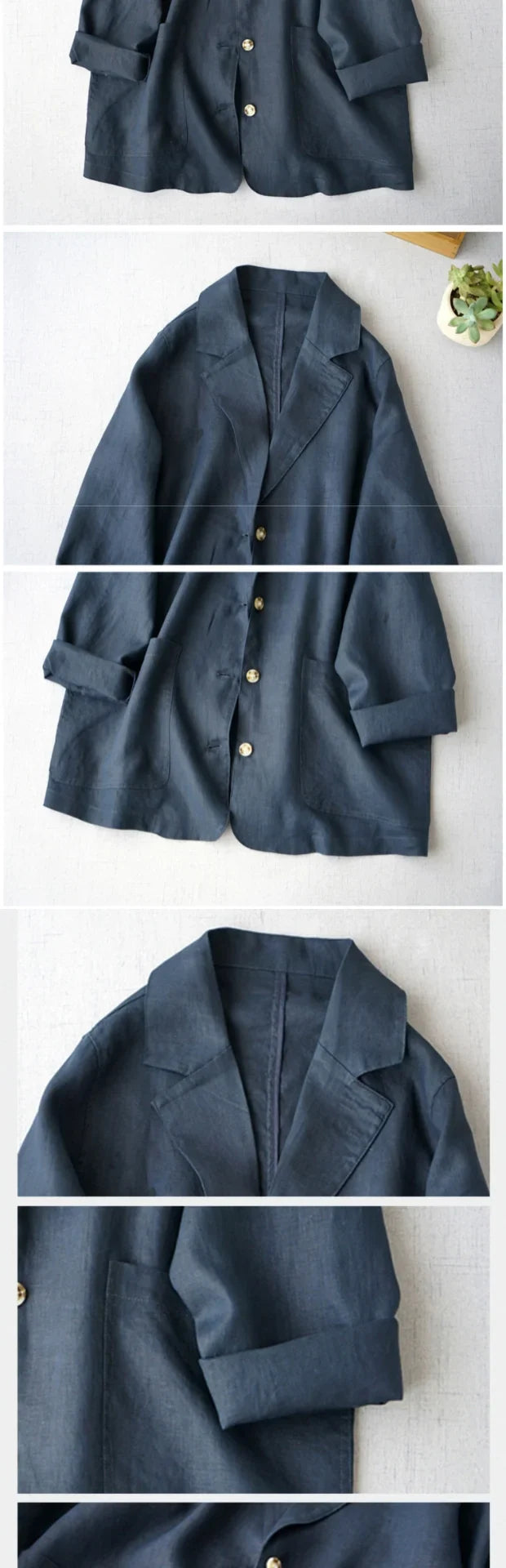 Loose Women's Short Suit Jacket Korean Japanese Style Cotton Linen Open Cardigan Top Casual Comfortable Fashionable