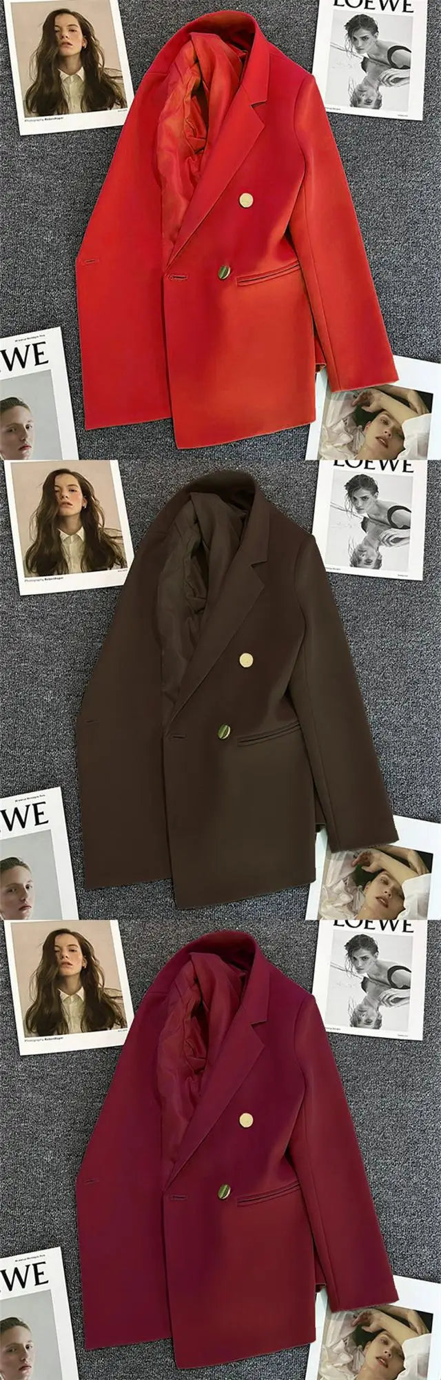 Women's Spring Autumn 2026 Commuter Style Small Suit Jacket Double Row Buttons White Versatile Polyester Fiber Fashion