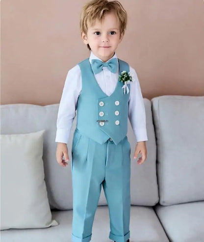 Boys Formal Suit Set – Vest, Pants & Bowtie for Kids