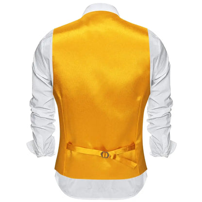 Men's Satin Vest Slim Fit Single-Breasted Waistcoat for Weddings and Formal Occasions