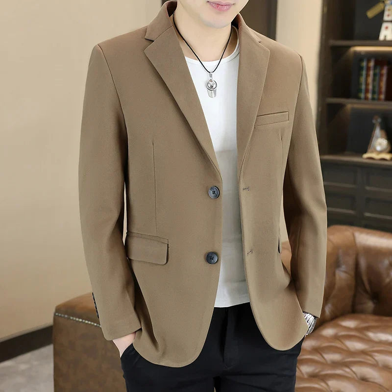 Blazer's New Men's Business Gentleman Korean-style Wedding Fashion Trendy Slimming Versatile High-end Casual Accessory Blazer