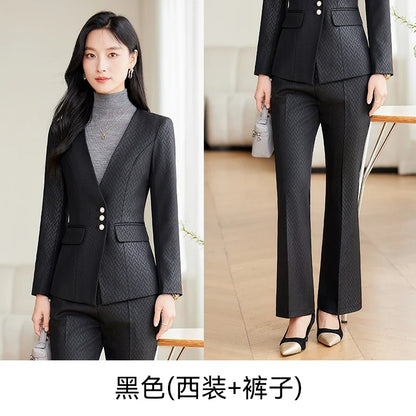 Purple Suit for Women, Professional Business Formal Suit, Jacket and Pants, New Fashion Office Work Clothes for Ladies