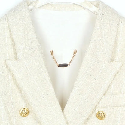 Single Breasted Solid Color Straight Jacket Versatile Ladies Loose Coats Fashion Round Neck Long Sleeves Outwear