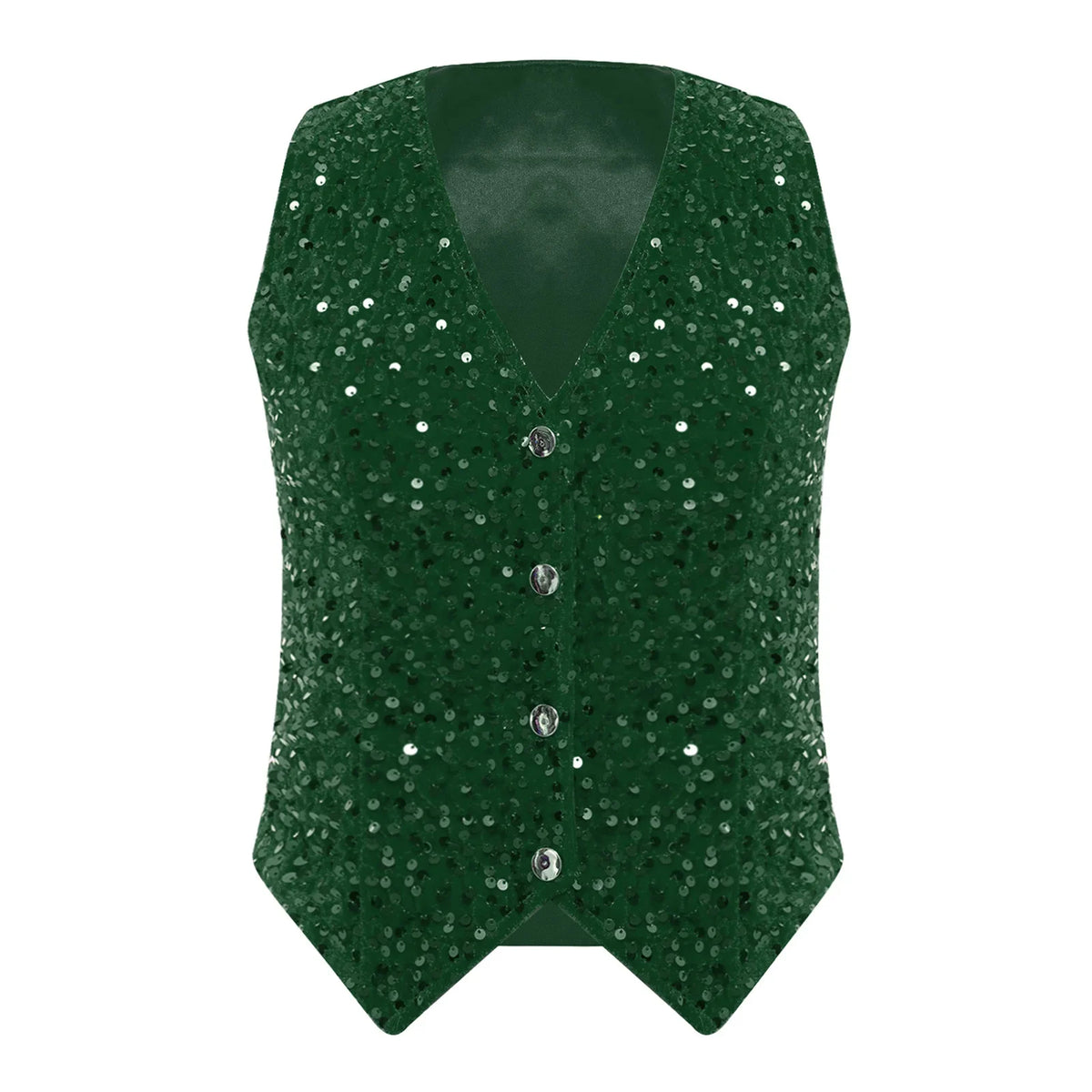 Women's Waistcoat Club Disco Music Festival V-neck Sequins Vests Fashion Woman Sleeveless Vest Tops Lady Nightclub Outfit