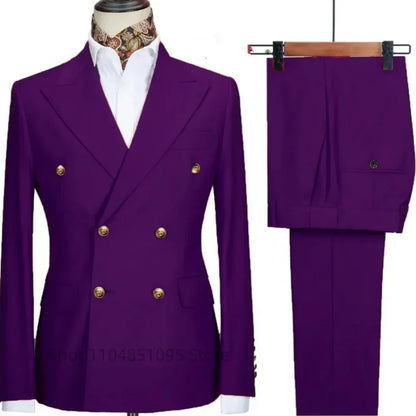 Costume Chic Décontracté Kaki Homme 2 Pièces Tenue De Soirée Formelle Business Mariage Marié Smoking Revers Cranté Veste Et Pantalon Double Boutonnage