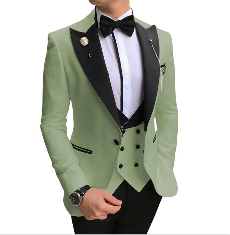 Men wedding Suits For Men Custom Made Groom Groomsmen Tuxedos Wedding Men Suit Terno Masculino(Jacket+Pant+Vest)