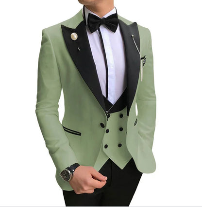Men wedding Suits For Men Custom Made Groom Groomsmen Tuxedos Wedding Men Suit Terno Masculino(Jacket+Pant+Vest)
