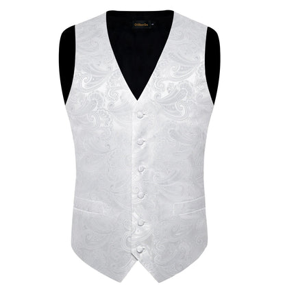 Men's Paisley Suit Vest with Tie and Handkerchief Set for Wedding and Prom