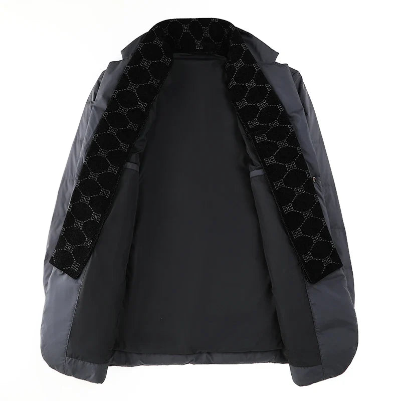 High Quality Men's Handsome down Jacket with Scarf Collar M-6XL Big Plus Size for Middle-Aged Dad Fashionable Outerwear
