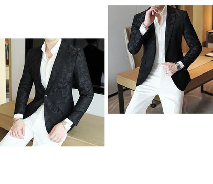 Men's Casual Suit Top - 2025 Spring S-5XL High-Quality Fashion Handsome Trend Business Boutique Wedding Dance West Coat