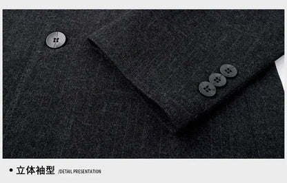 Men's Smart Casual Blazer Single Breasted Dark Pattern Coffee & Grey Spring Autumn