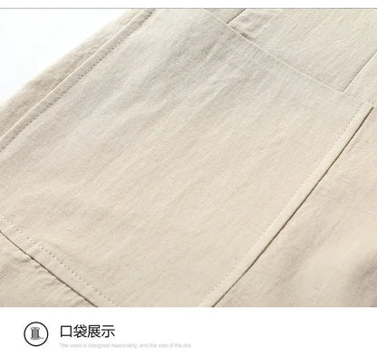 Spring and Autumn Slim-Fit Men's Stylish and Handsome Business Suits with Mid-Calf Length Jackets and Young Men's Linen Shirts