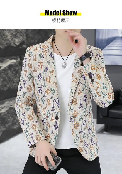 Blazer Men's fashion outdoor travel gentleman wedding Slimming Business versatile Trendy Casual Korean-style formal wear Blazer