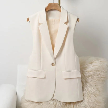 New Fashion Suit Vest Women's Waistcoat Spring Autumn Casual Vests Coats Suit Jacket Sleeveless Women's Blazer Vests Coats