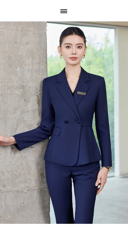 Fashionable professional women's wear, two-piece suit jacket + pants, sophisticated and elegant. 2025 new style