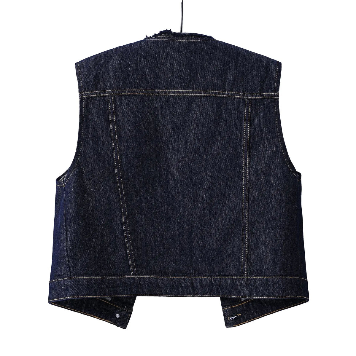 Women Denim Vest Coat Rough O Neck Vintage Short Sleeveless Jacket Female Cowboy Waistcoat Casual Tops Chaleco Mujer Outerwear