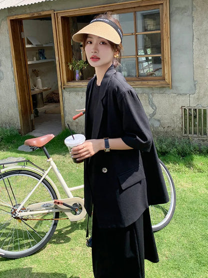 Summer New Women's Blazer Short Sleeves Back Bowknot Chain Niche Design Elegant High-end Sweet Ins Chic Tide Jacket HK14700