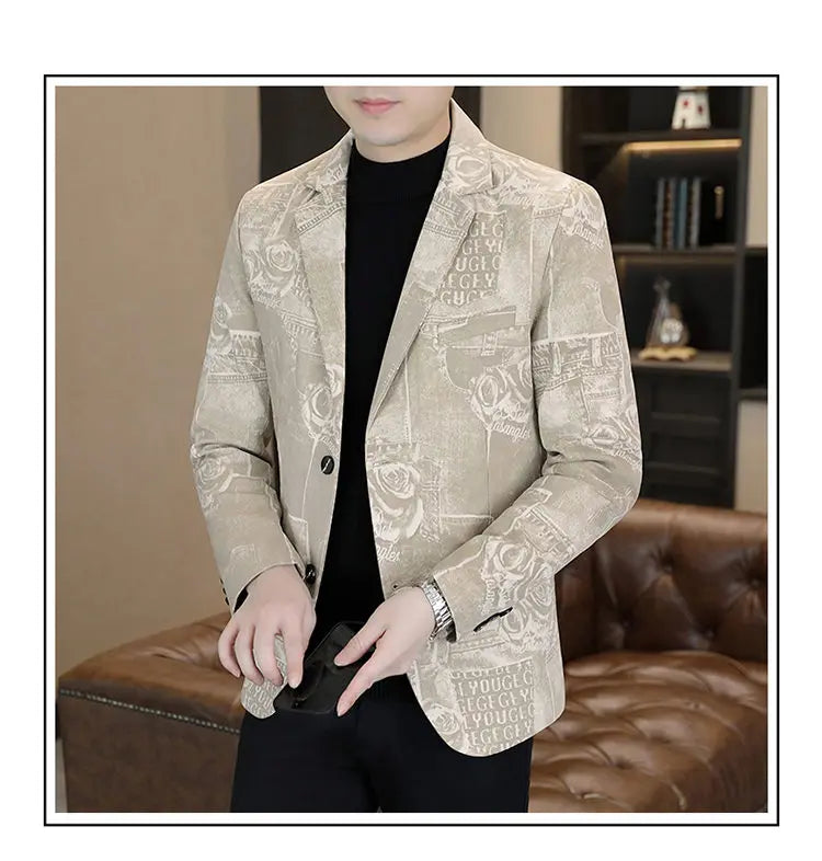 Men's Casual Business Blazer – Single Breasted, Spring Autumn