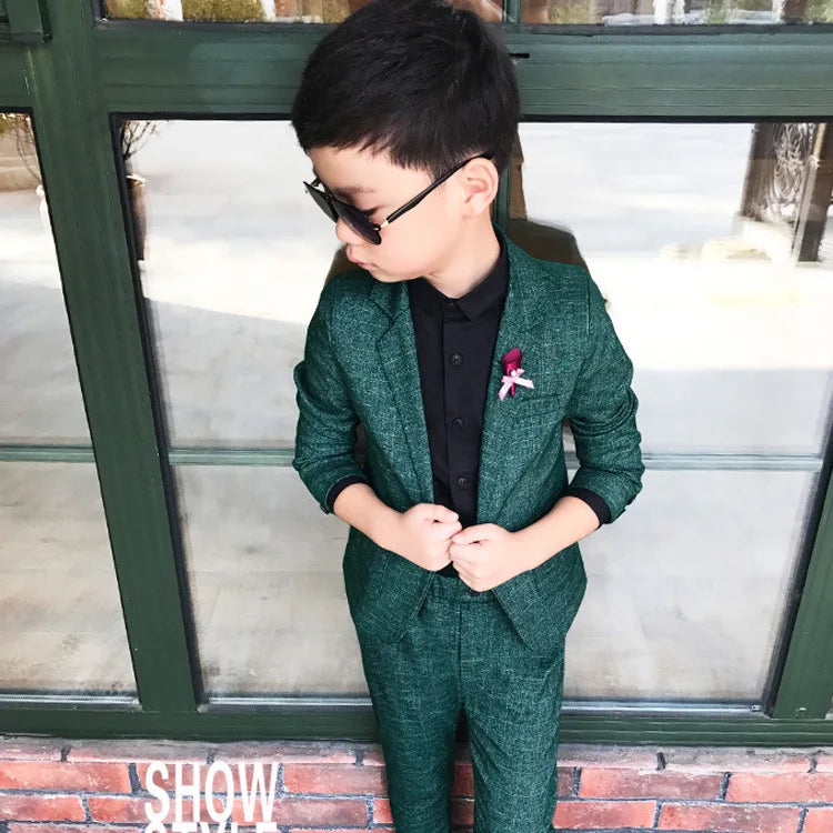 Kids Wedding Ceremony Slim Suit Children Formal Blazers Pants 2Pcs Photography Clothes Good Quality Baby Boys Handsome Suit
