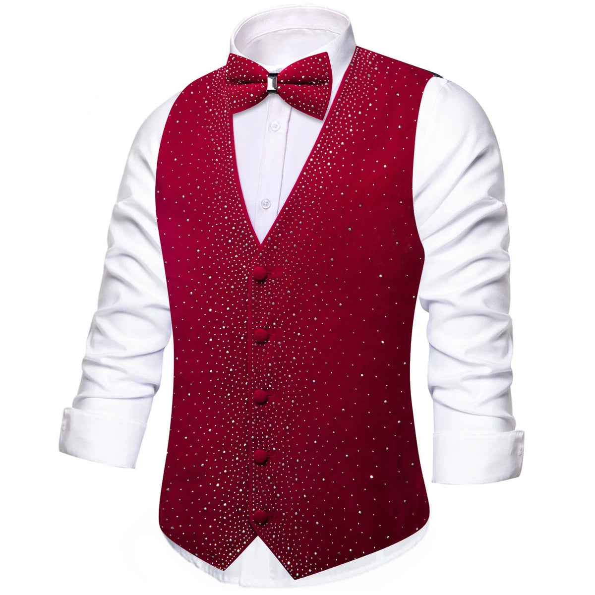 Men's Glitter Vest with Matching Bow Tie – Sparkly Sequin Style for Parties, Proms & Festive Events