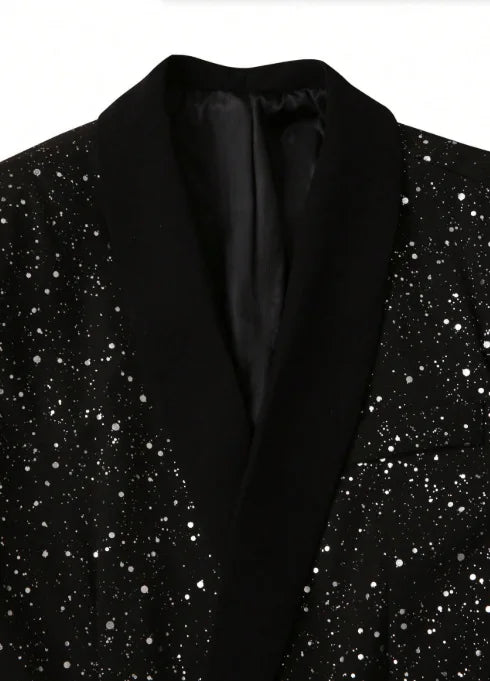 High-quality Fashionable Banquet Party Men's Clothing - European-style Shiny Banquet Stylish Men's Suit Sets