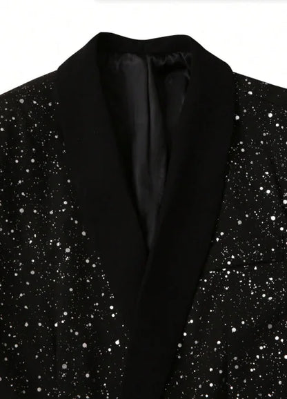 High-quality Fashionable Banquet Party Men's Clothing - European-style Shiny Banquet Stylish Men's Suit Sets