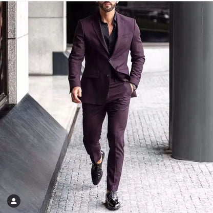Burgundy Slim Fit 3 Piece Tuxedo Men's Suits Custom Made Groom Blazer for Prom Wedding Latest Designs Terno Masculino