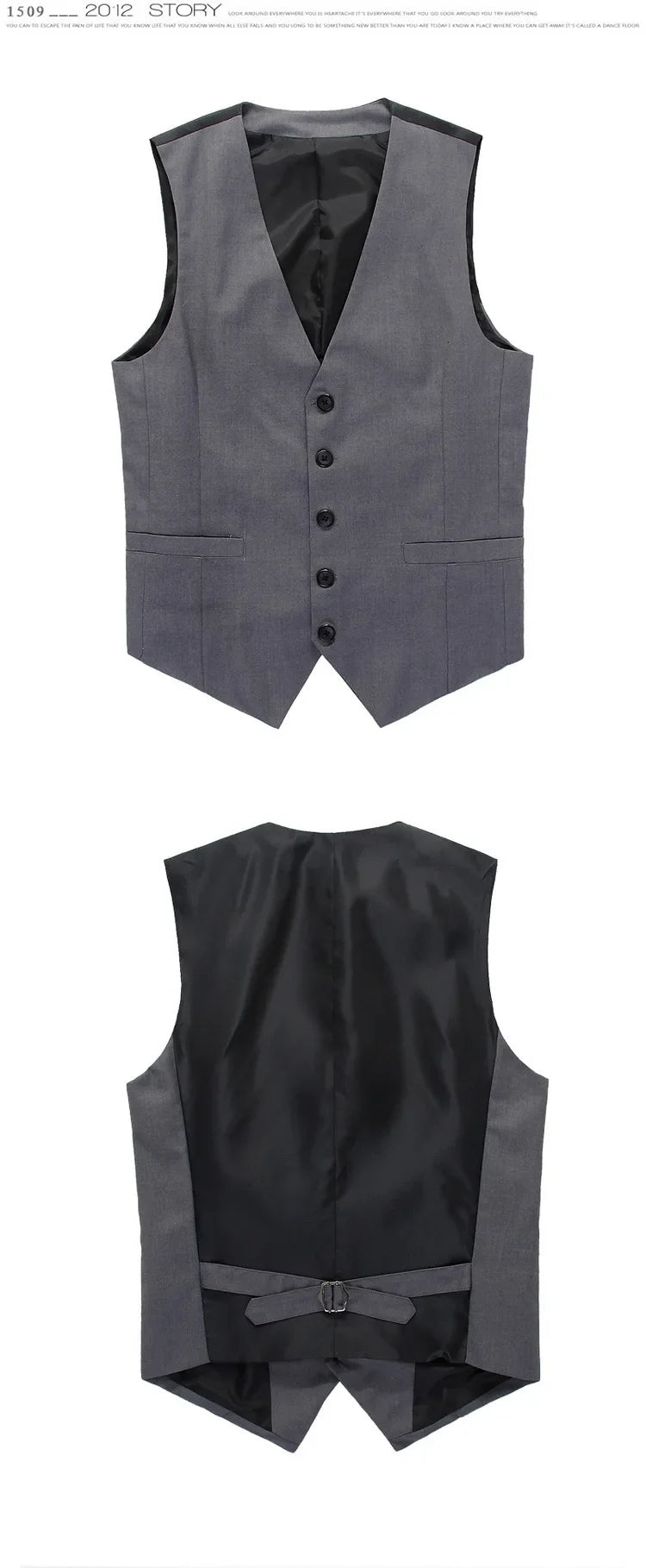 Men's Single Breasted Vest – Slim Fit Formal Waistcoat for Business & Weddings | Grey, Navy Blue, Black | Plus Size up to 7XL
