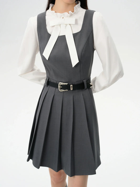Plus Size Dark Gray Blazer Skirt Suit Office Outfit 2024 Autumn New Design Lapel Elegant Dress Skirt Female Suit（No Belt）
