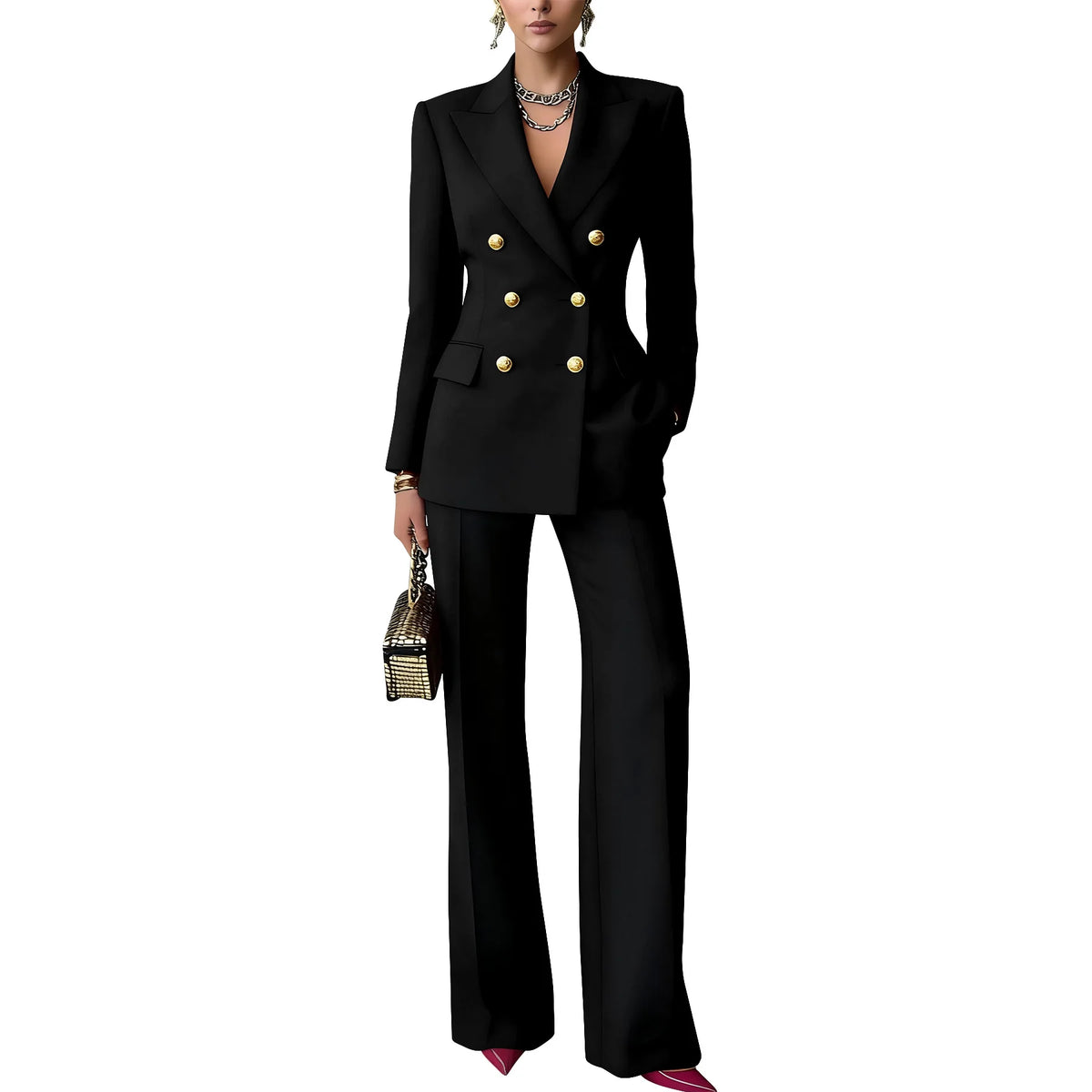 Pure Color Button up Long Sleeve Shirt And Pants Set Formal Streetwear Polyester Spandex Women's Casual Outfit Four Seasons