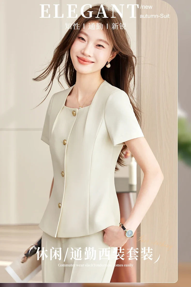 Fashionable professional women's clothing, two-piece jacket+pants, exquisite elegant, 2026 spring/summer new collection