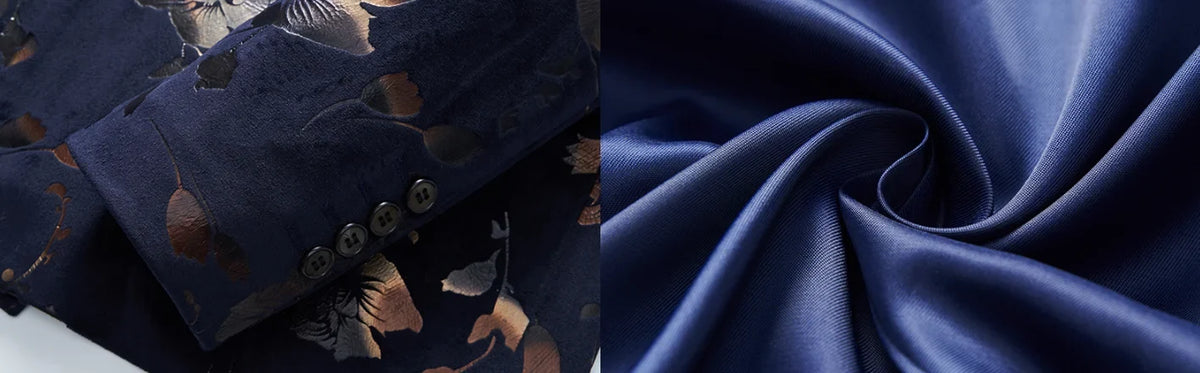 Men's Double Breasted Blazer Handsome Trend Casual Wedding Business Fashion High Quality Flowers Costume Homme De Luxe